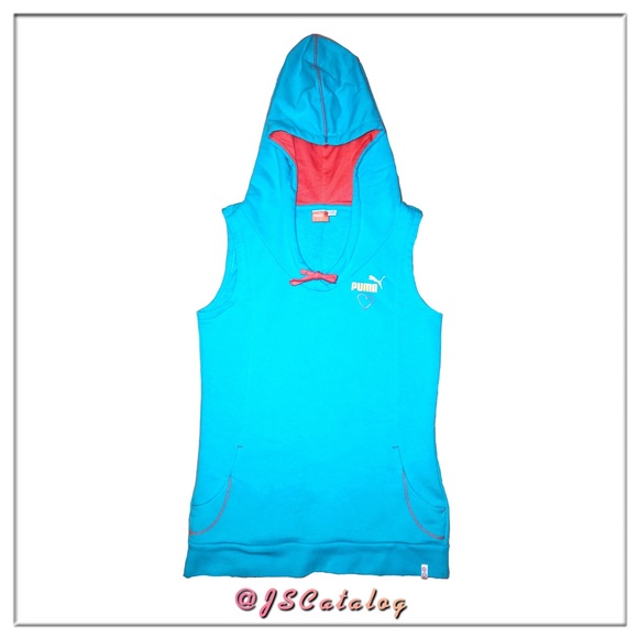 Puma Tops - NEW PUMA Blue Vest Sweater Hoodie